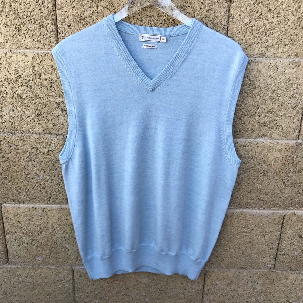 Peter Millar Blue Merino Wool Sweater Vest #1021